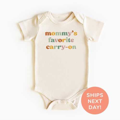 Mommy;s Favorite Carry-on Shirt and Onesie®, Travel Buddy Toddler & Youth Shirt, First Airplane Ride Shirt, Travel Shirt for Kids