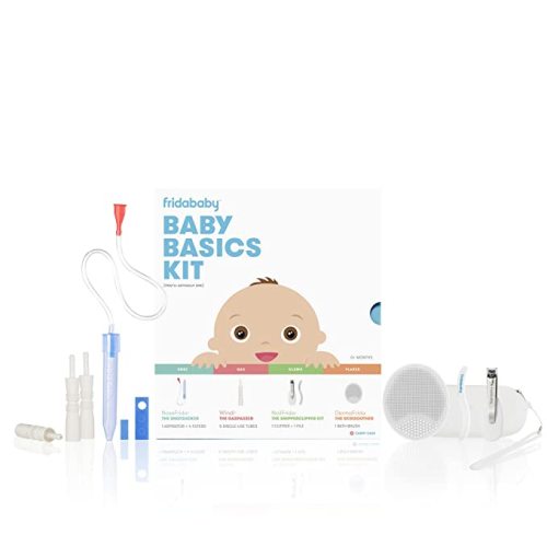 Frida Baby Baby Basics Kit |Includes NoseFrida, NailFrida, Windi, DermaFrida + Silicone Carry Case