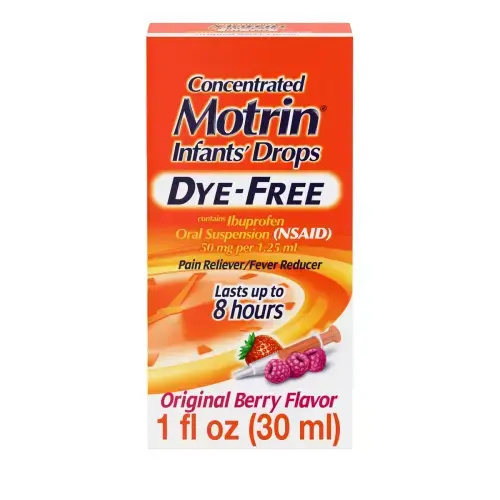 Infants' Motrin Dye-Free Pain Reliever/Fever Reducer Liquid Drops - Ibuprofen - Berry - 1 fl oz