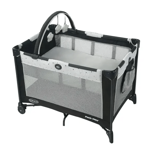 Graco Pack ‘n Play On the Go Playard, Foldable Baby Playpen with Bassinet, Asteroid
