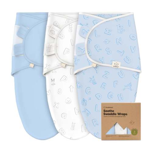 GOTS Certified, 100% Organic Cotton Soothe Swaddle Wraps, Set of 3