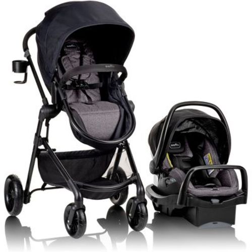 Evenflo Pivot Modular Travel System with SafeMax Infant Car Seat with Anti-Rebound Bar - Casual Gray