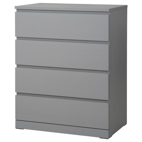 MALM Chest of 4 drawers - grey stained 80x100 cm