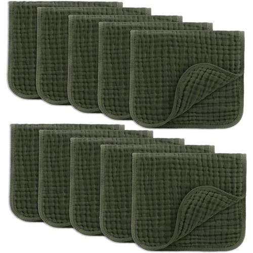 Amazon.com: Comfy Cubs Muslin Burp Cloths Set (20”X10”, Pack of 10) - Large, 6-Layer, Ultra Absorbent 100% Cotton for Baby Spit-Up, Drool, and Messes - Soft, Gentle - Great, (Kelp) : Baby