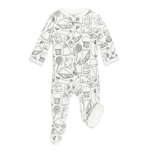 Organic 2-Way Zipper Footie in Snacks – L'ovedbaby