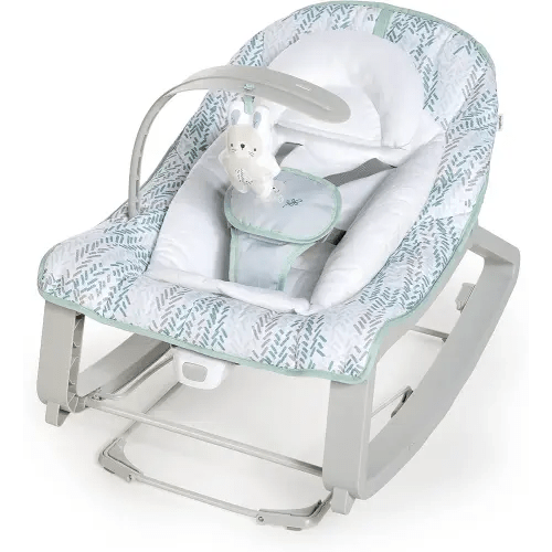 Ingenuity Keep Cozy 3-in-1 Grow with Me Vibrating Baby Bouncer Seat & Infant to Toddler Rocker, Vibrations & -Toy Bar, 0-30 Months Up to 40 lbs (Spruce)