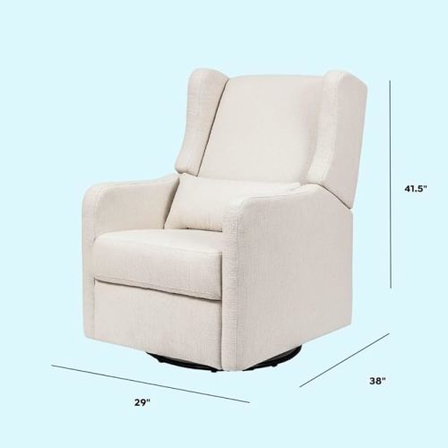 Carter’s Arlo Glider Recliner Nursery Chair - Water & Stain Resistant Glider Rocking Chair for Nursery - GREENGUARD Gold, FSC & Certi-PUR US Certified - Cozy Cream Swivel Rocker Recliner Chair