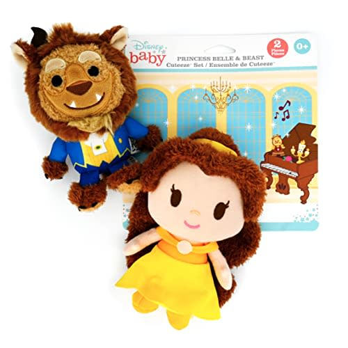 KIDS PREFERRED Disney Baby Cuteeze Beauty and The Beast Belle and Beast Stuffed Animal Plush Toys 2 Piece Set for Baby and Toddler Boys and Girls - 6 Inches