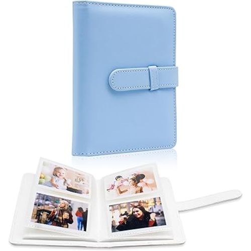 64 Pockets Photo Album Book for 2x3 Inch Film - Mini Small Albums for Fujifilm Instax Mini Instant Camera, for Polaroid Hi-Print Pictures (Blue)