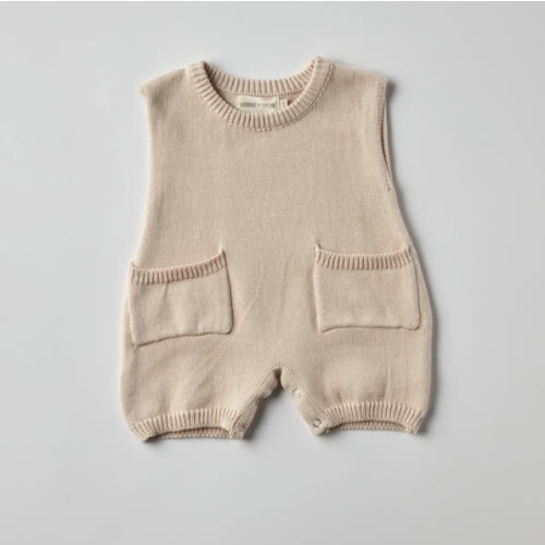 Covey Knit Romper in Cream