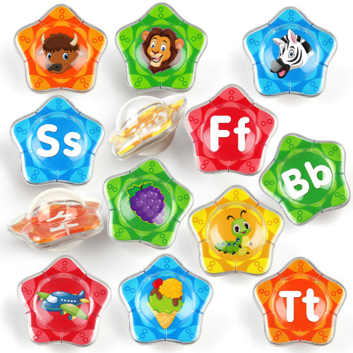 Coogam Starfish Floating Bath Toys, 26pcs Bathtub Alphabet Letters Set, Montessori Educational Water Pool Toy Learning Activities Shower Toy Gift for Preschool 3 Years Old Toddlers