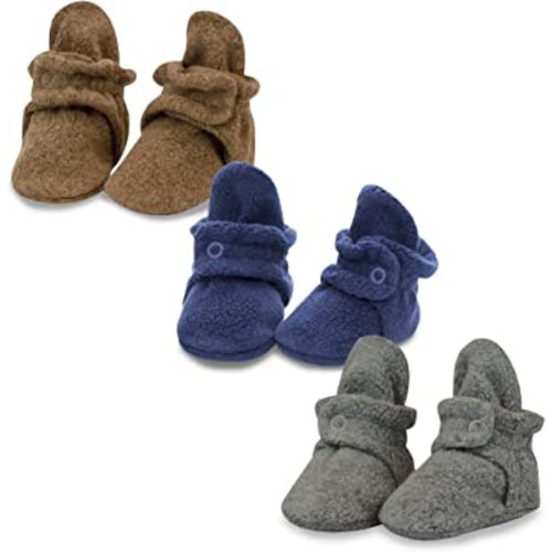 Zutano Unisex Fleece Baby Booties with Organic Cotton Lining, Newborn Essentials