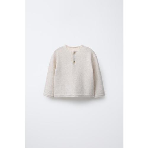 LINKS KNIT HENLEY SWEATER - Light beige | ZARA United States