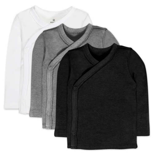 3-Pack Organic Cotton Long Sleeve Side-Snap Kimono Tops | Honest Baby Clothing