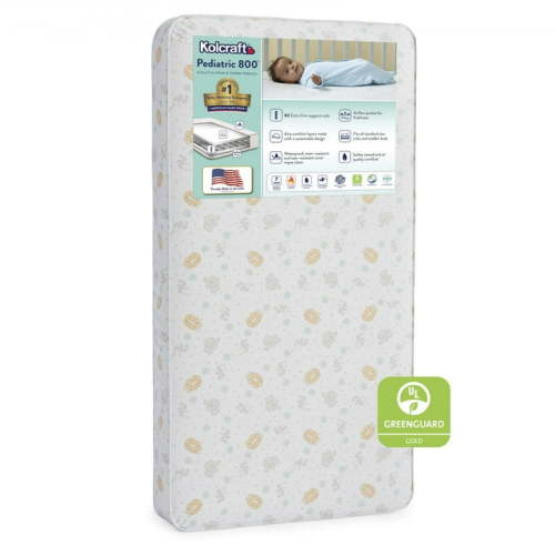 Kolcraft Pediatric 800 Extra Firm Baby Crib & Toddler Mattress, 80 Coil, Waterproof, Ecru