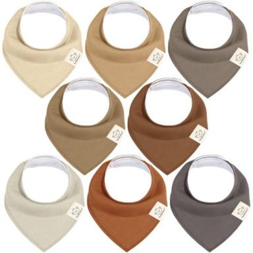 8pk Organic Baby Bandana Bibs, Baby Drool Bibs for Baby Boy, Girl, Baby Bibs for Infant, Newborn (Terracotta)