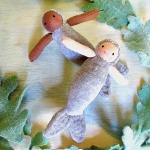 Selkie doll // Waldorf toy // pocket doll // handmade // fairytale toy // seal baby