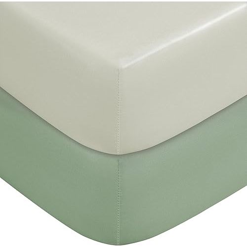 Baby Crib Sheets for Boys Girls Neutral, 2 Pack Crib Mattress Sheet for Standard Crib and Toddler Mattress, Super Soft Breathable Fitted Crib Sheet 52x28x8in (Gradient Green)
