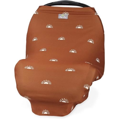 Itzy Ritzy 4-in-1 Nursing Cover, Car Seat Cover, Shopping Cart Cover & Infinity Scarf – Breathable, Multi-Use Nursing Cover Up for Breastfeeding, Carseat Canopy & Stroller Cover (Terracotta Sunrise)