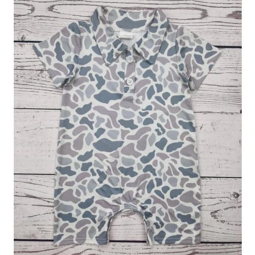 Baby boy Gray Camo Romper