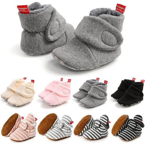Baby Booties Infant Newborn Boys Girls Slippers Warm Crib Sock Shoes Indoor First Walker Prewalker