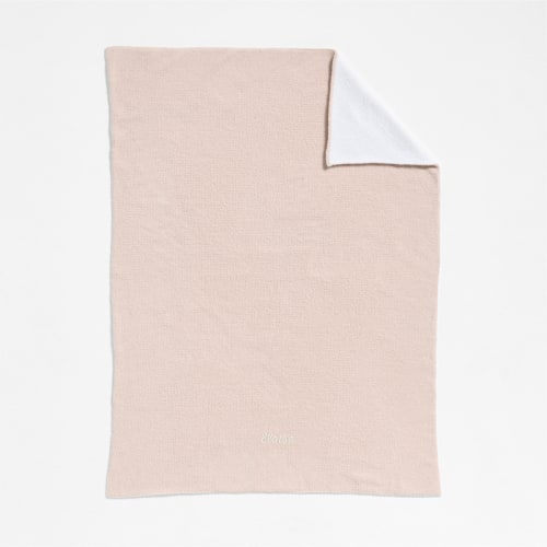 Personalized Reversible Pink Tint Chenille Solid Baby Stroller Blanket