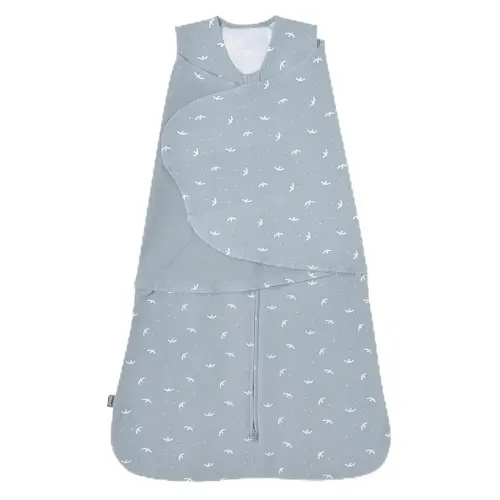 HALO 100% Cotton Sleepsack Swaddle, 3-Way Adjustable Wearable Blanket, TOG 1.5, Birds, Newborn, 0-3 Months