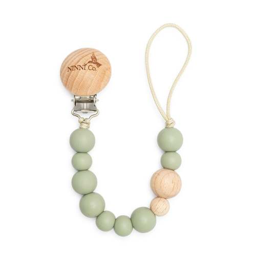 Ninni Co. Olive Green Pacifier Clip