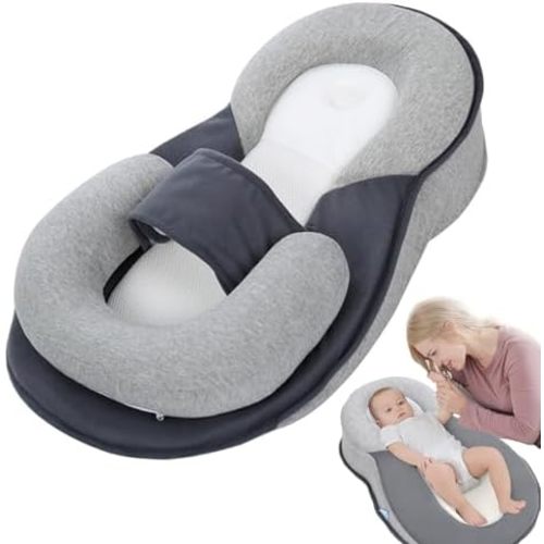 2025 New Baby Wedge Pillow for Newborn Support, Baby Feeding Support Pillow for Reducing Spit-Up, Babies Reflux Wedge Breastfeeding Pillow, Anti Reflux Newborn Feeding Pillow (Grey)