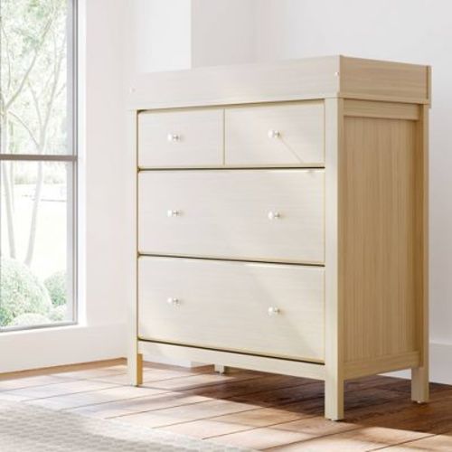 Storkcraft Horizon 3-Drawer Dresser with Changing Topper - Pebble Gray