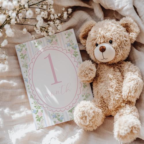 Printed Floral Milestone Cards/Monthly Keepsake Cards
