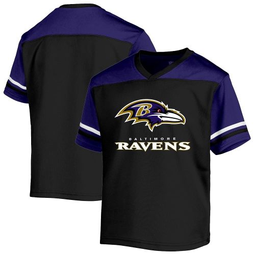 NFL Toddler 2-4 Officially Licensed Team Color V-Neck Wordmark Performance Primary Logo Jersey T-Shirt