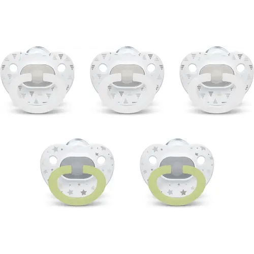 NUK Orthodontic Pacifiers, 6-18 Months, 5 Pack, Timeless Collection, Amazon Exclusive