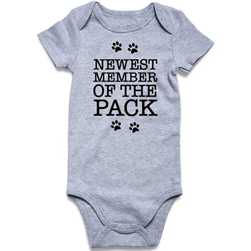 UNICOMIDEA Baby Boys Girls Romper Letter Printed Jumpsuit Short Sleeve Bodysuits Infant Funny Onesie for 0-12 Months - 01-newest Member of the Pack