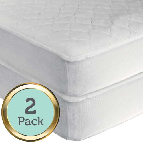 Sealy Waterproof Crib and Toddler Mattress Pads, Hypoallergenic, Quilted, 52x28 Inches, 2-Pack