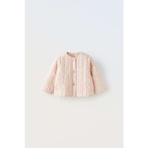 FLORAL QUILTED JACKETPADDED JACKET WITH TRIM
