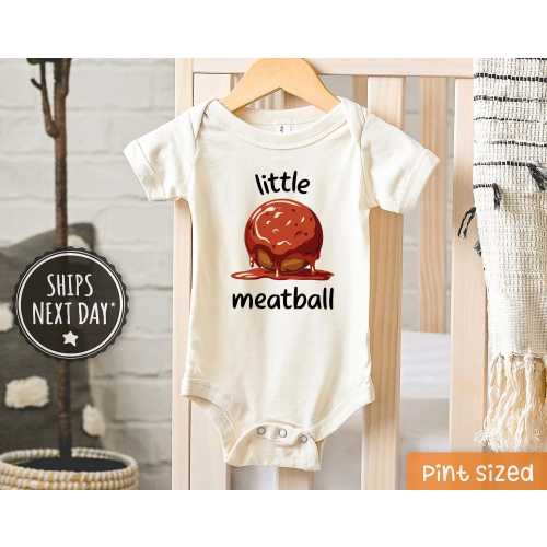 Little Meatball Baby Onesie® Funny Italian Food Pun Baby Onesie®s Cute Food Bodysuit Italian Baby Gift