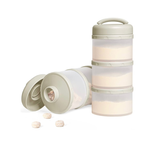 Termichy Stackable Formula Dispenser Portable Milk Powder Container, 2 Pack, Warm Grey