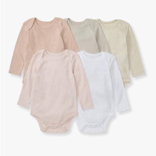 Burt's Bees Baby Organic Cotton Bodysuits – Baby Boy & Girl Short and Long Sleeve One-Pieces, 5-Pack