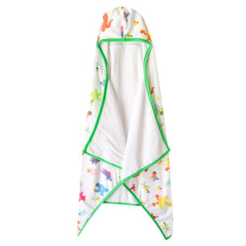 Premium Big Kid Hooded Towel - Sesame Friends
