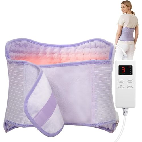 Heating Pad for Period Cramps and Back Pain Relief, Electric Heating Pad with 6 Heat Levels & 4 Timers, Moist Heat Pad for Neck, Shoulder, Abdomen, Ideal Gifts for Women
