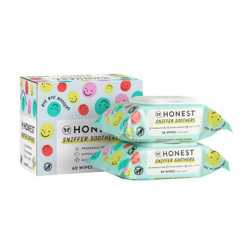 The Honest Company Sniffer Soothers Nose And Face Wipes - 60ct