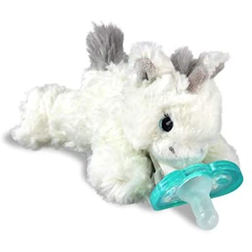 RaZbaby RaZbuddy JollyPop Pacifier Holder with Removable Baby Pacifier, Unicorn