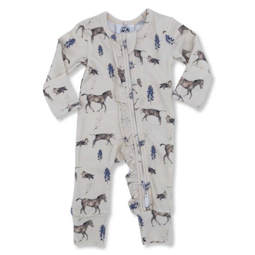 Spring on the Ranch -Ruffled- Folding Feet Jammies – Cowkid Clothing Company