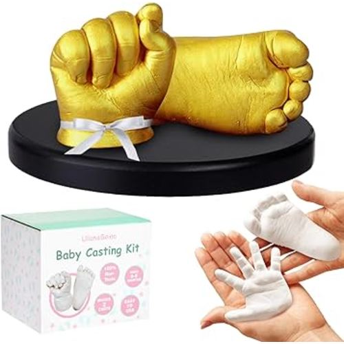 Lilian&Gema Baby Casting Kit Hands and Feet, Newborn Keepsake Foot Hand Mold Kit, Plaster Hand Mold Casting Kit for Babies 0-6 Months, Perfect for First Birthday, New Mom Baby Christmas Gift