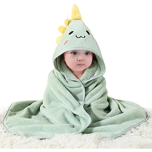 31 * 31 in Baby Bath Towels with Hood,Hooded Towels for Toddlers 1-3, Toddler Girl Boy Robe,Baby Towel and Washcloths Set,Infant Kids Towels for Newborn Babies,Toallas de Baño para Bebe