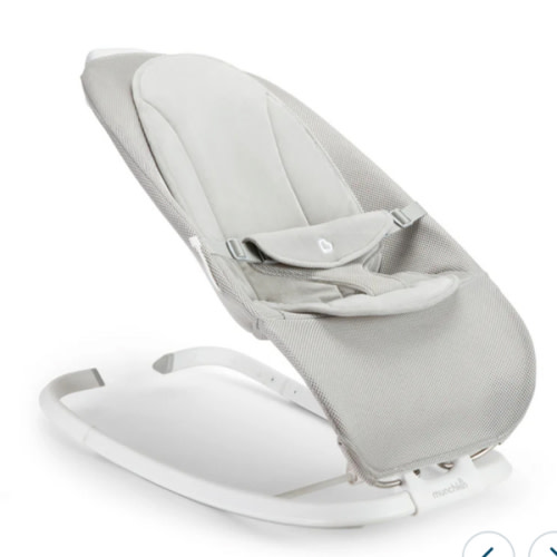 Munchkin® Electric Baby Bouncer & Rocker with Digital Touch Display, Soothing Sounds & 3 Recline Positions - Automatic Bouncing & Rocking, Grey