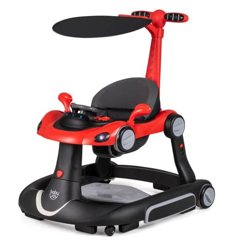 Babyjoy 6-in-1 Baby Walker with Canopy, Music, Lights, Speed/Height - See Details