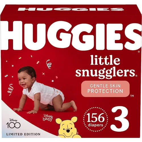 Huggies Little Snugglers Baby Diapers, Size 3 (16-28 lbs), 156 Ct