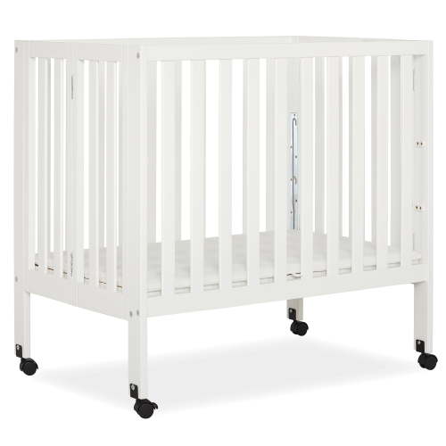 Dream On Me Jett Non-Full Size Folding Crib in White, Patented Folding System